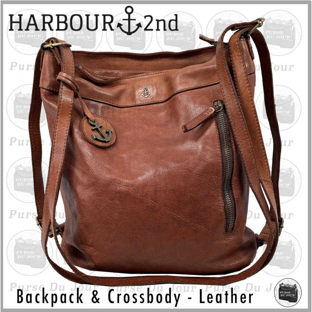 Harbour 2nd Nora Convertible Shoulder, Crossbody, Backpack Brown Leather